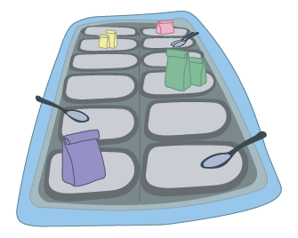Animated image of a buffet style meal